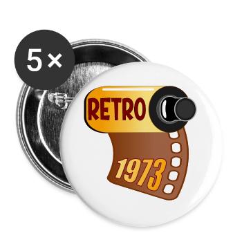 BIRTHDAY 1973 RETRO BIRTHDAY PHOTOGRAPHY - Buttons large 2.2''/56 mm (5-pack) - white - Front
