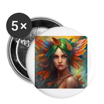 Elf 1 - Buttons groß 56 mm (5er Pack) - Weiß - Vorne