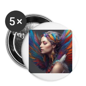 Rainbow Elf6 - Buttons groß 56 mm (5er Pack) - Weiß - Vorne