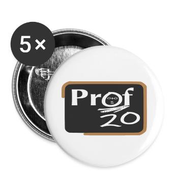 Lehrer - Buttons groß 56 mm (5er Pack) - Weiß - Vorne