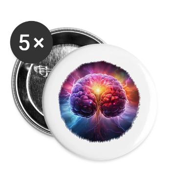 The Brain, Human Brain Infinite Skill - Buttons large 2.2''/56 mm (5-pack) - white - Front