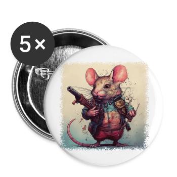 blague drôle nous allons rat tout va bien amusant - Lot de 5 grands badges (56 mm) - blanc - Devant