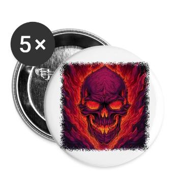 fuck off skeleton hand tshirts spooky skeletal - Buttons groß 56 mm (5er Pack) - Weiß - Vorne