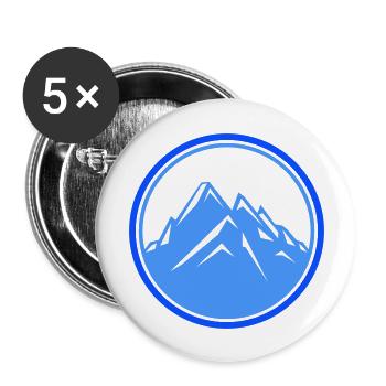 berge - Buttons groß 56 mm (5er Pack) - Weiß - Vorne