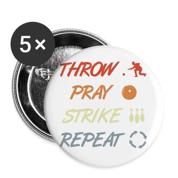 Blague de bowling - Lot de 5 grands badges (56 mm) - blanc - Devant