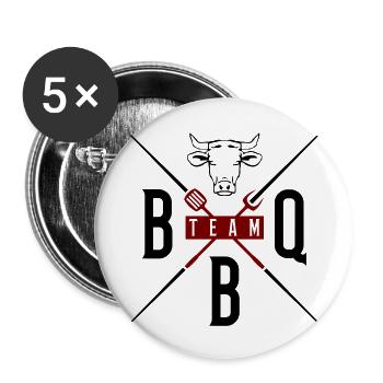 grill bbq team - Buttons groß 56 mm (5er Pack) - Weiß - Vorne