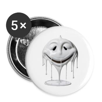 das weiße Gesicht - Buttons groß 56 mm (5er Pack) - Weiß - Vorne