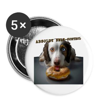 Absolut Self control dog 01 - Buttons large 2.2''/56 mm (5-pack) - white - Front