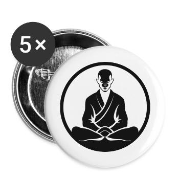 trainiere den Geist - Buttons groß 56 mm (5er Pack) - Weiß - Vorne