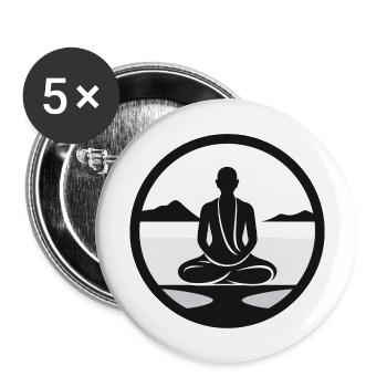 Méditation simple - Lot de 5 grands badges (56 mm) - blanc - Devant