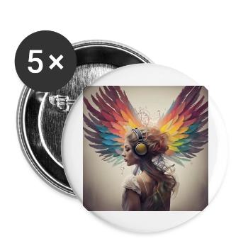 Elfe de la musique - Lot de 5 grands badges (56 mm) - blanc - Devant