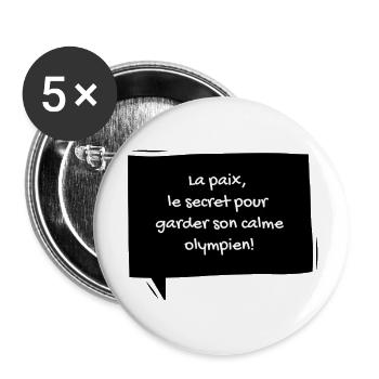 4 - Lot de 5 grands badges (56 mm) - blanc - Devant