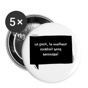 1 - Lot de 5 grands badges (56 mm) - blanc - Devant