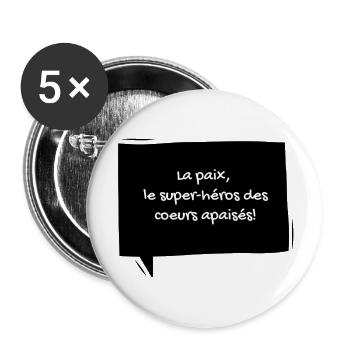 8 - Lot de 5 grands badges (56 mm) - blanc - Devant