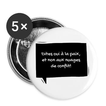 7 - Lot de 5 grands badges (56 mm) - blanc - Devant