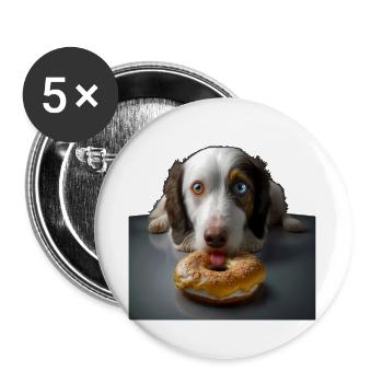 Absolut Self control dog 01 without - Buttons large 2.2''/56 mm (5-pack) - white - Front