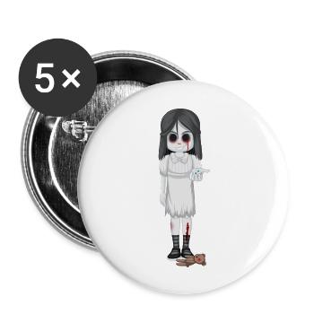 fille horreur 2 - Lot de 5 grands badges (56 mm) - blanc - Devant