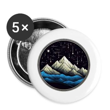 Montagne étoilée comète 01 - Lot de 5 grands badges (56 mm) - blanc - Devant
