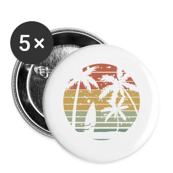Retro surfing - Buttons large 2.2''/56 mm (5-pack) - white - Front