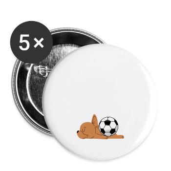 Ballon Dort-humour - Lot de 5 grands badges (56 mm) - blanc - Devant