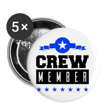Crew Member - Buttons large 2.2''/56 mm (5-pack) - white - Front