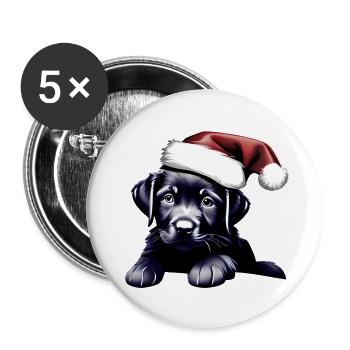 Propriétaire du Labrador Christmas Labrador Retriever - Lot de 5 grands badges (56 mm) - blanc - Devant