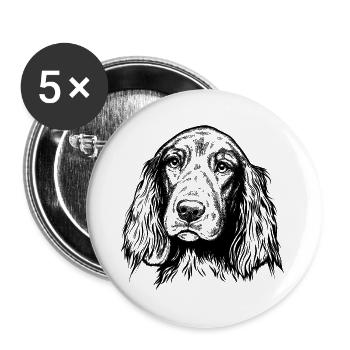 Irish Setter Portrait - Buttons groß 56 mm (5er Pack) - Weiß - Vorne