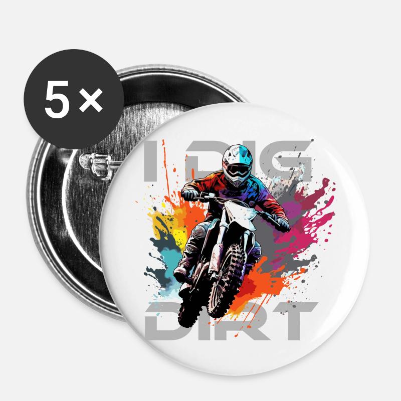 I dig dirt - Buttons large 2.2''/56 mm (5-pack) - white