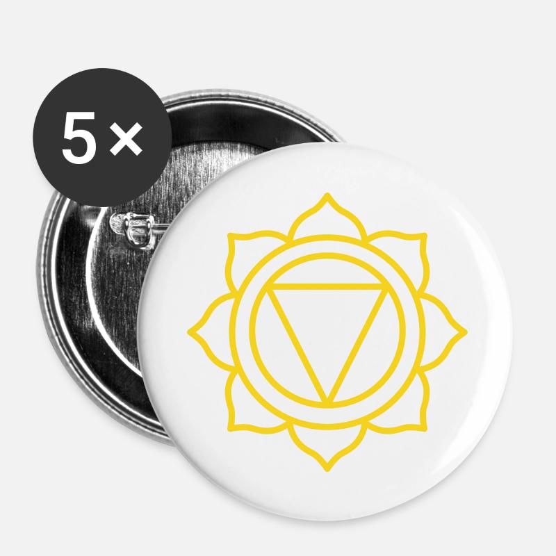 SUCCESS- | 3rd Manipura or Solar Chakra - Buttons large 2.2''/56 mm (5-pack) - white