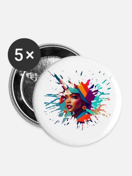 Retro spot 15 - Buttons groß 56 mm (5er Pack) - Weiß