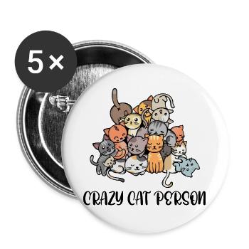 Pets Cat Statement Cuddly Toy Pet - Buttons large 2.2''/56 mm (5-pack) - white - Front