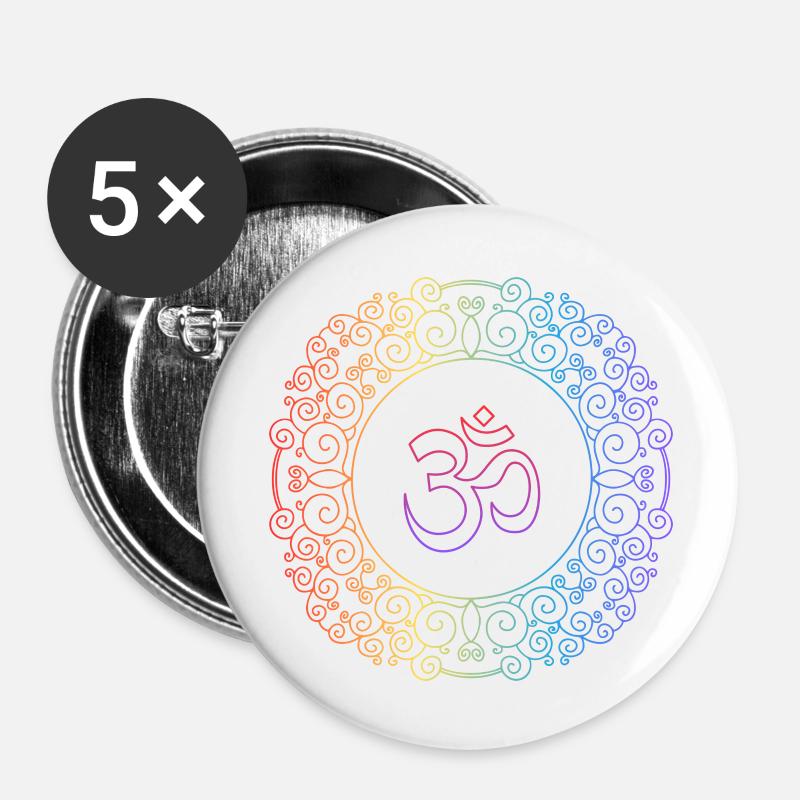 Yogashirt - Buttons groß 56 mm (5er Pack) - Weiß