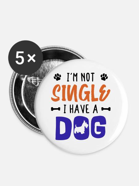 Lieblingstier Hund Statement Haustiere Knuddeltier - Buttons groß 56 mm (5er Pack) - Weiß