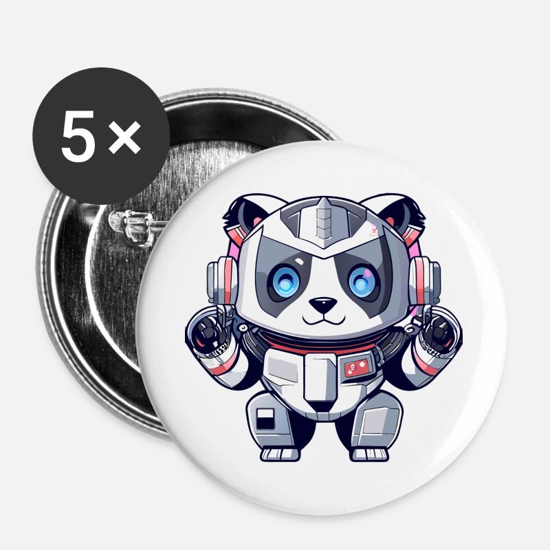 Robot Panda - Buttons large 2.2''/56 mm (5-pack) - white