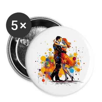 Sich mit Tanzen kreativ ausdrücken - Buttons groß 56 mm (5er Pack) - Weiß - Vorne