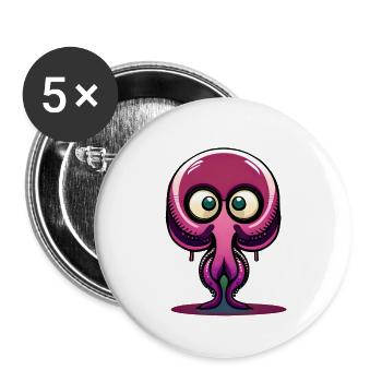 Joe l’Octupus - Lot de 5 grands badges (56 mm) - blanc - Devant
