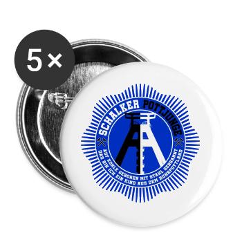 Schalker Pottjunge | Farben änderbar - Buttons groß 56 mm (5er Pack) - Weiß - Vorne