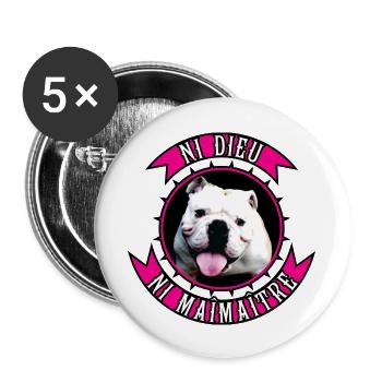 Anarchien rose - Lot de 5 grands badges (56 mm) - blanc - Devant