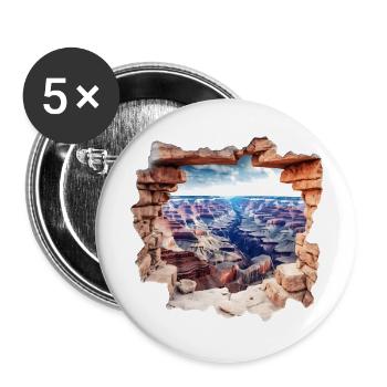 Le parc national du Grand Canyon - Lot de 5 grands badges (56 mm) - blanc - Devant