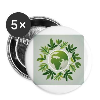 Sustainable world - Buttons large 2.2''/56 mm (5-pack) - white - Front