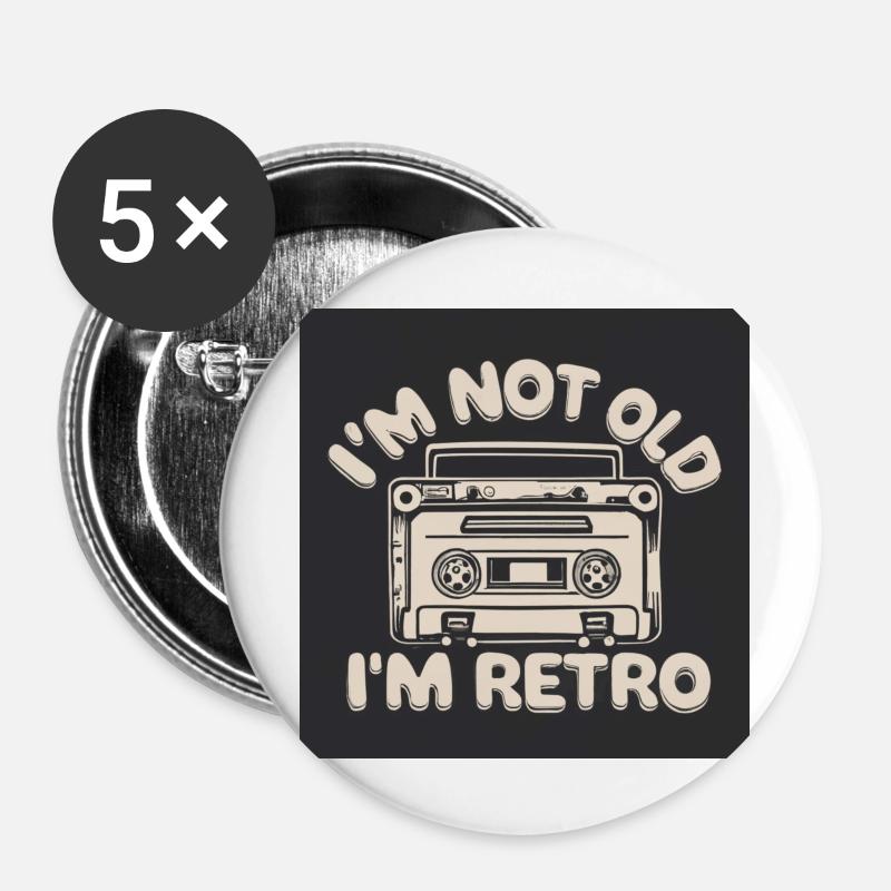 Retro cassette player - Buttons large 2.2''/56 mm (5-pack) - white