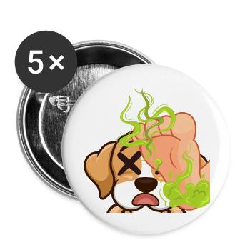 McDevs Stinkefuss - Buttons groß 56 mm (5er Pack) - Weiß - Vorne