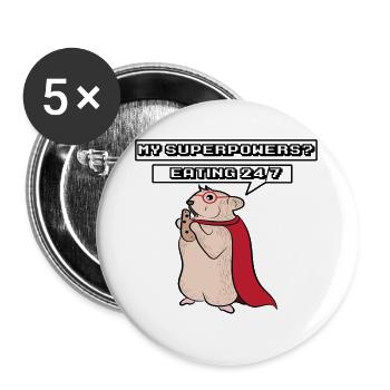 Pets Statement Rat Lap Animal Animals - Buttons large 2.2''/56 mm (5-pack) - white - Front