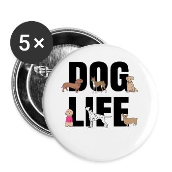 Puppy Dog Déclaration Animal Animaux préférés - Lot de 5 grands badges (56 mm) - blanc - Devant