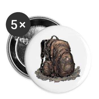 Backpack / Outdoor / Travel / Adventure / Hiking - Buttons large 2.2''/56 mm (5-pack) - white - Front