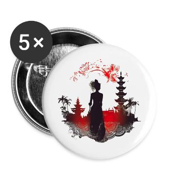 Bali, the island in Indonesia - Buttons large 2.2''/56 mm (5-pack) - white - Front