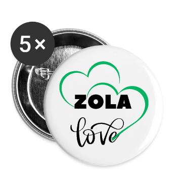 ZOLA LIEBE - Buttons groß 56 mm (5er Pack) - Weiß - Vorne