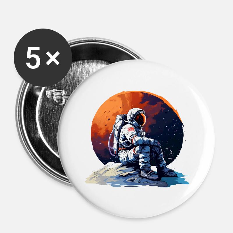 Stranded astronaut - Buttons large 2.2''/56 mm (5-pack) - white