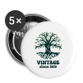 Vintage 1976 - Buttons groß 56 mm (5er Pack) - Weiß - Vorne