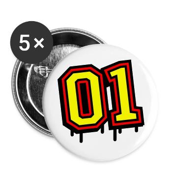 01 One Number - Buttons large 2.2''/56 mm (5-pack) - white - Front